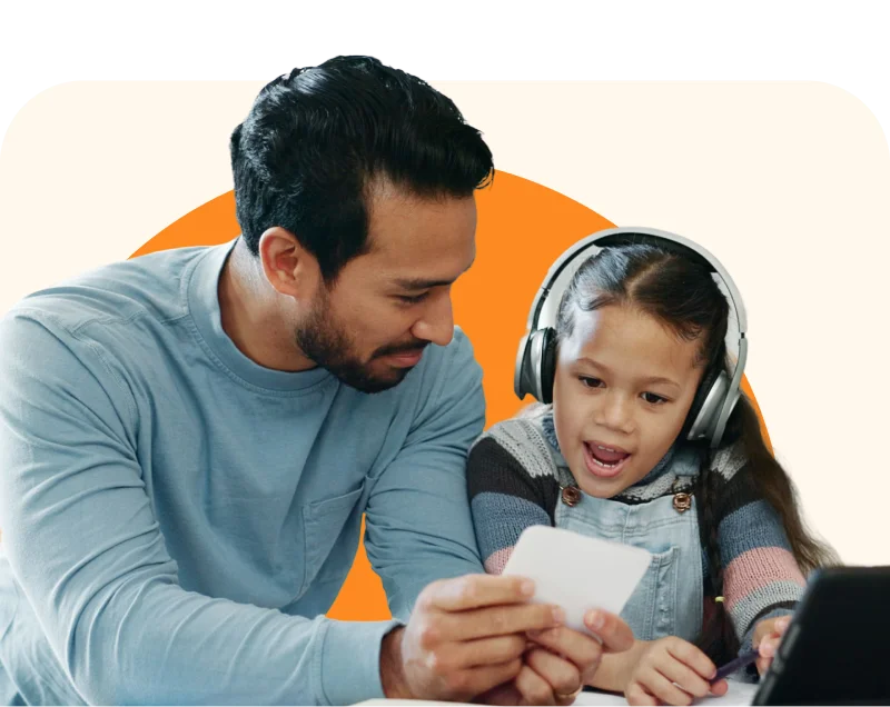 Father and his daughter working together